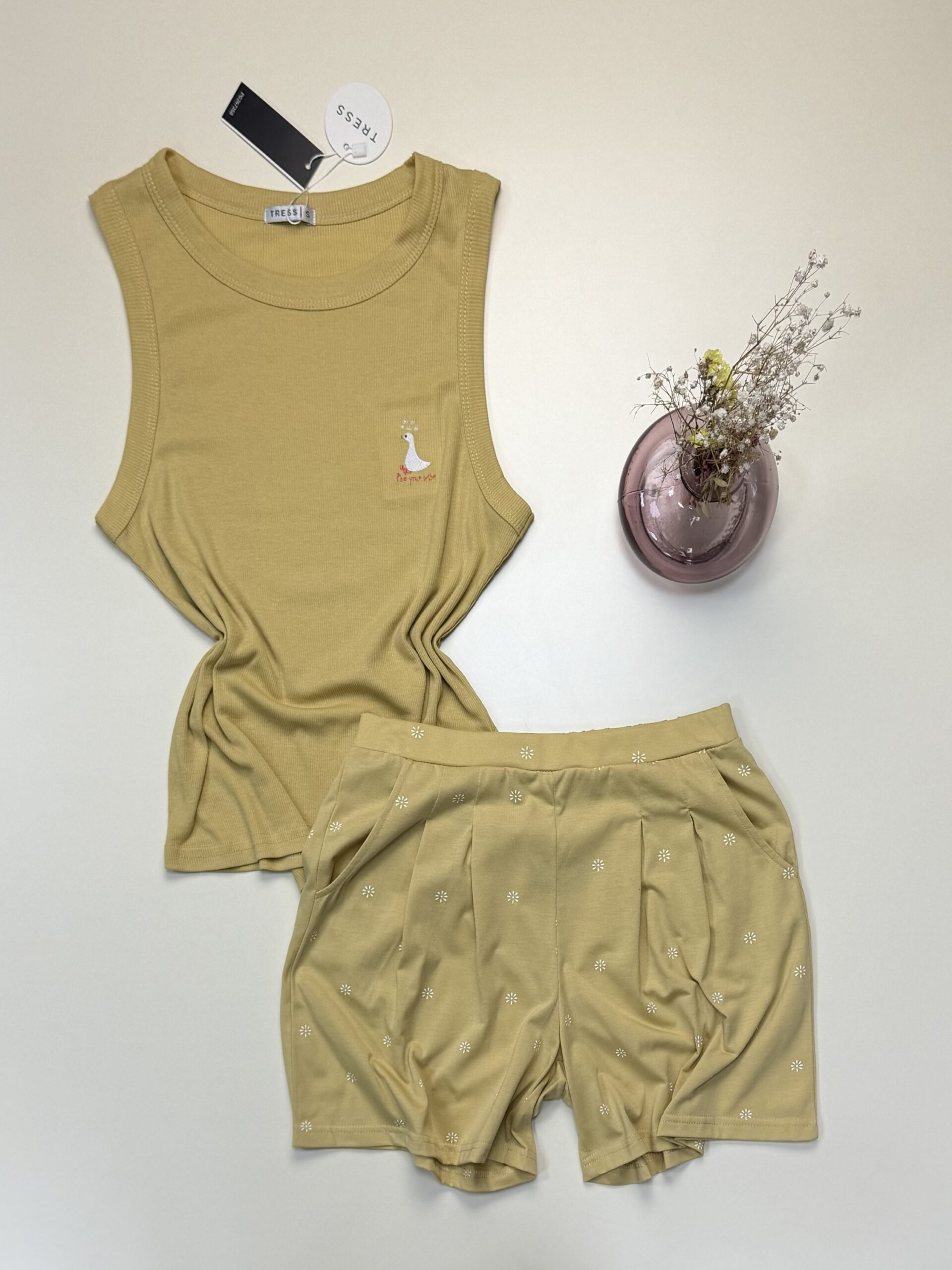 Short bustier en coton - Tress - " Moutarde "