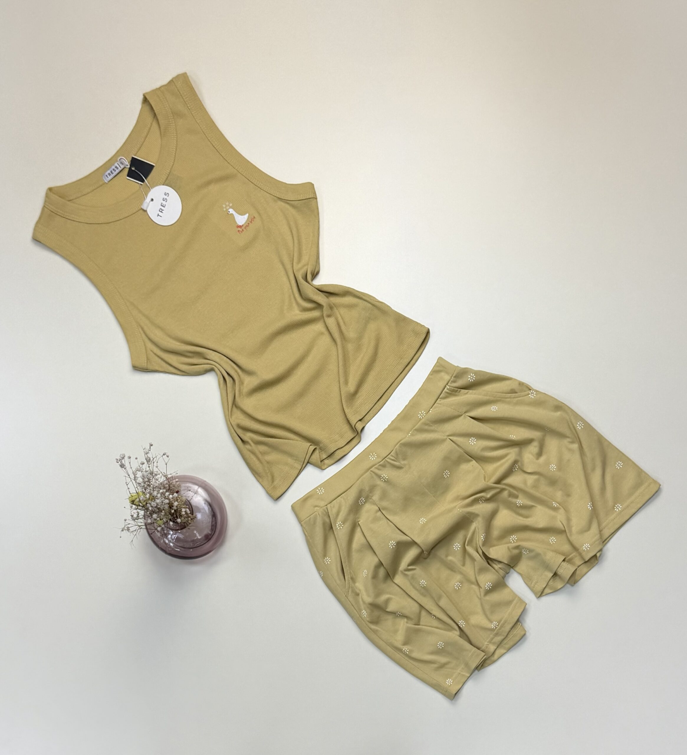 Short bustier en coton - Tress - " Moutarde " – Image 3
