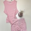 Short bustier  en coton - Tress - " Rose "