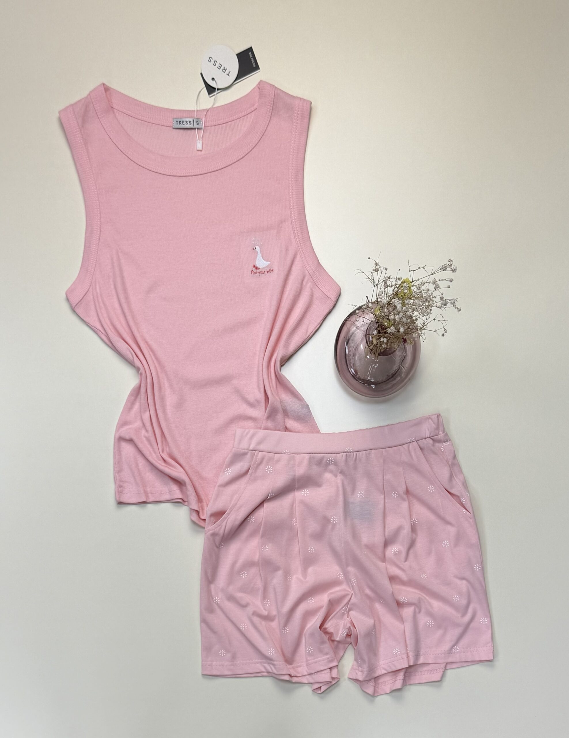 Short bustier en coton - Tress - " Rose "