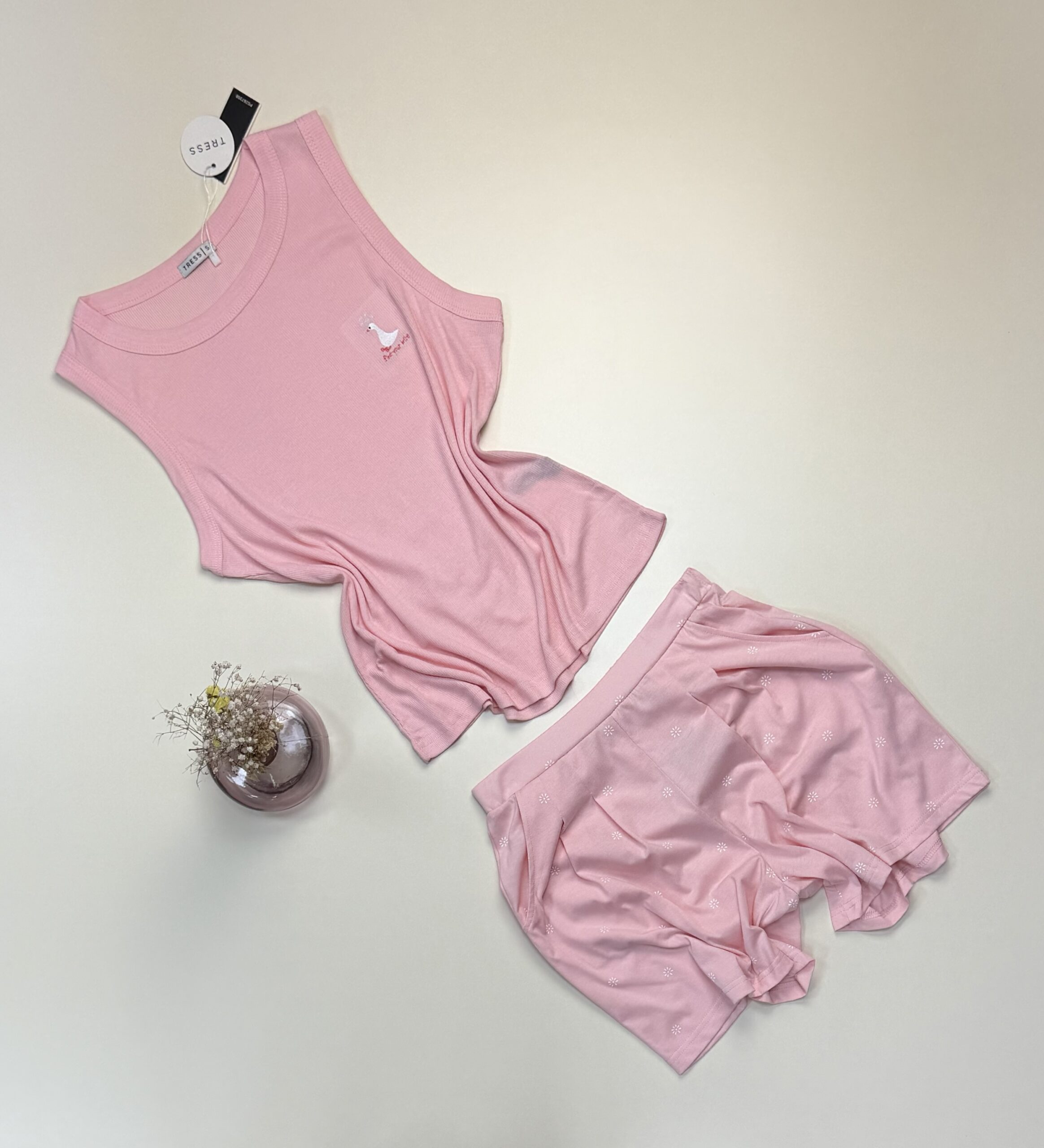 Short bustier en coton - Tress - " Rose " – Image 2