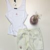 Short bustier en coton - Tress -   " Jaune "
