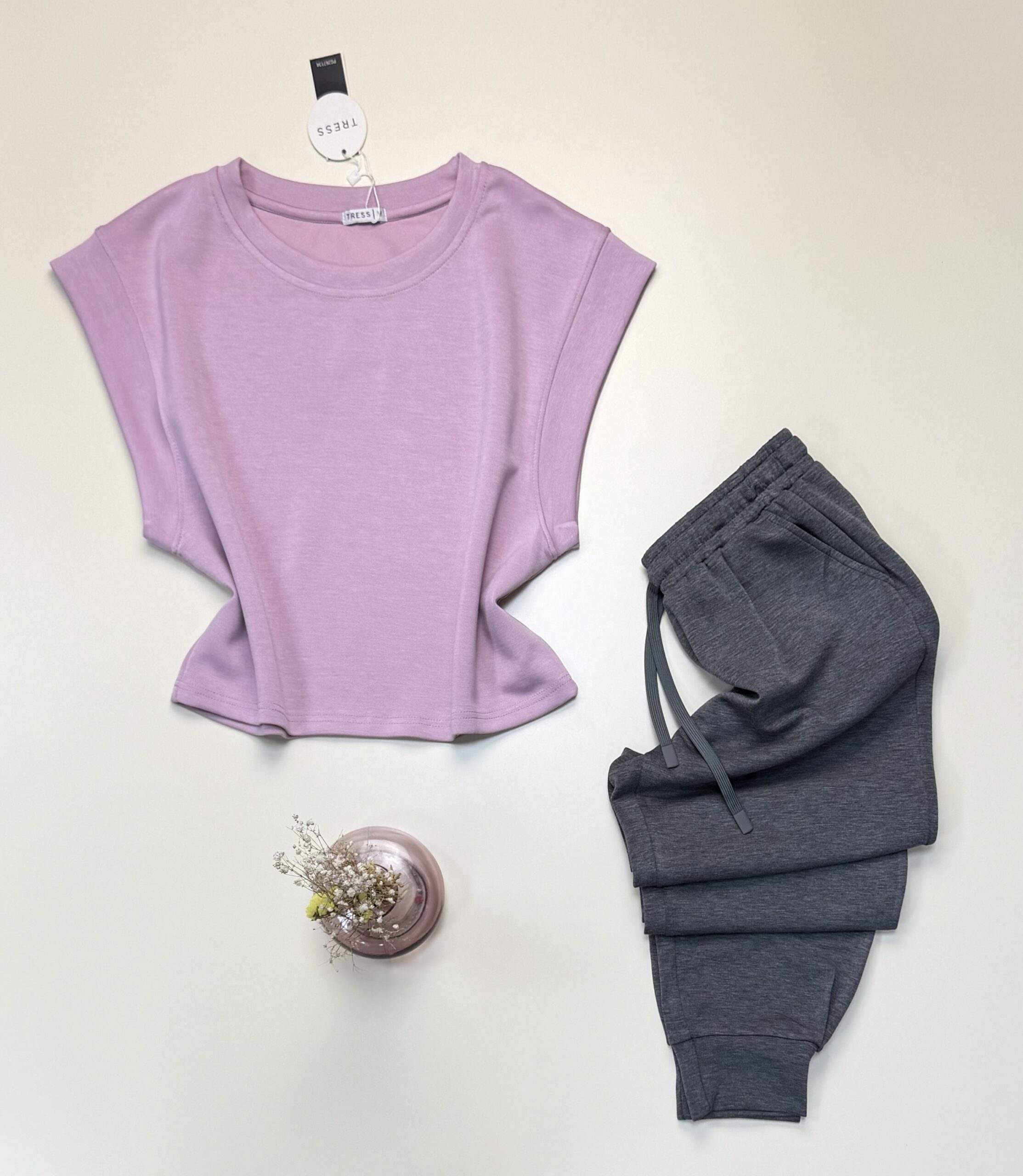 Ensemble jogging - Tress - " Bois de rose "