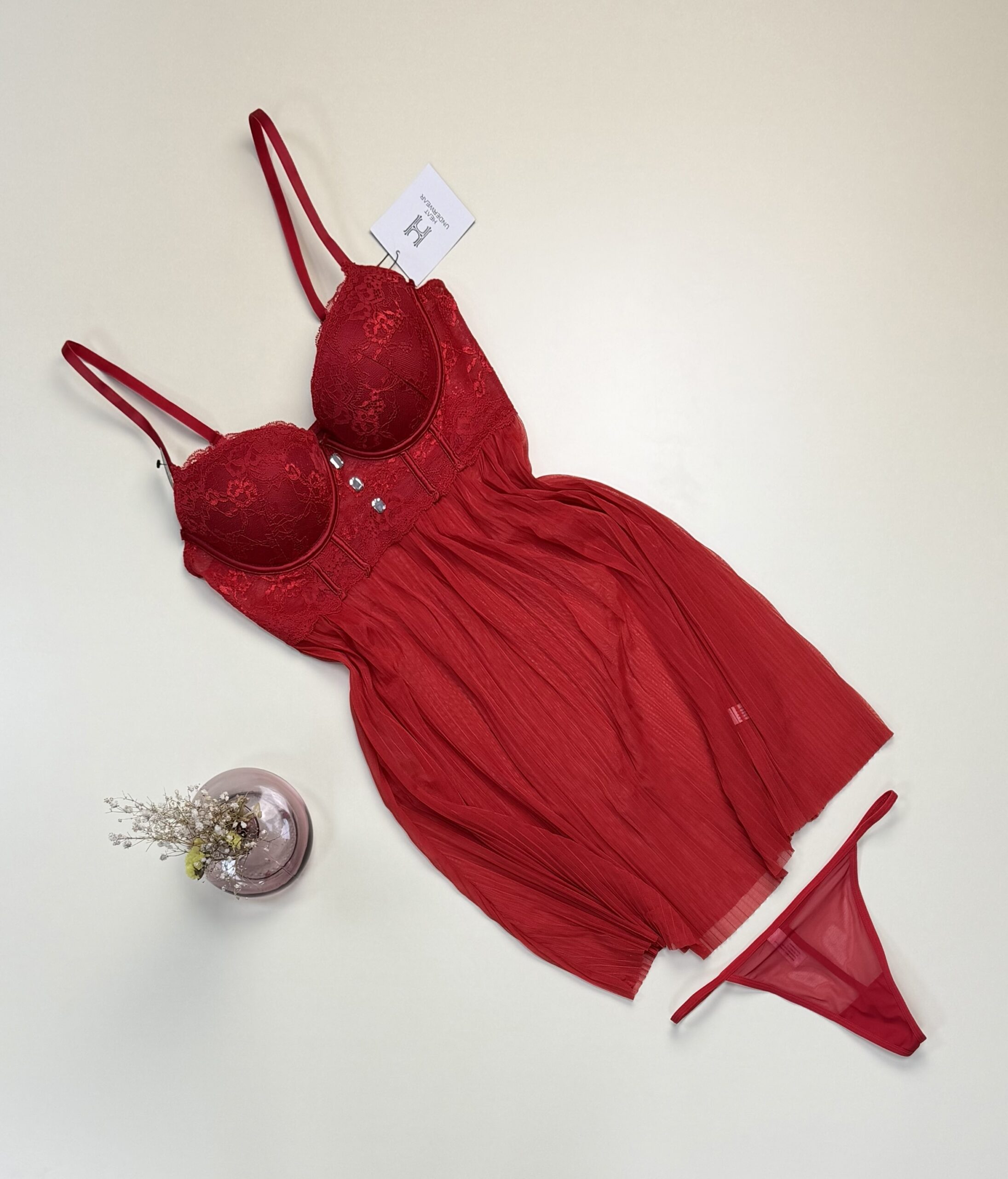 Nuisette + bas - H - " rouge " – Image 2
