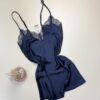 Nuisette en satin - Etam - désire bleu nuit