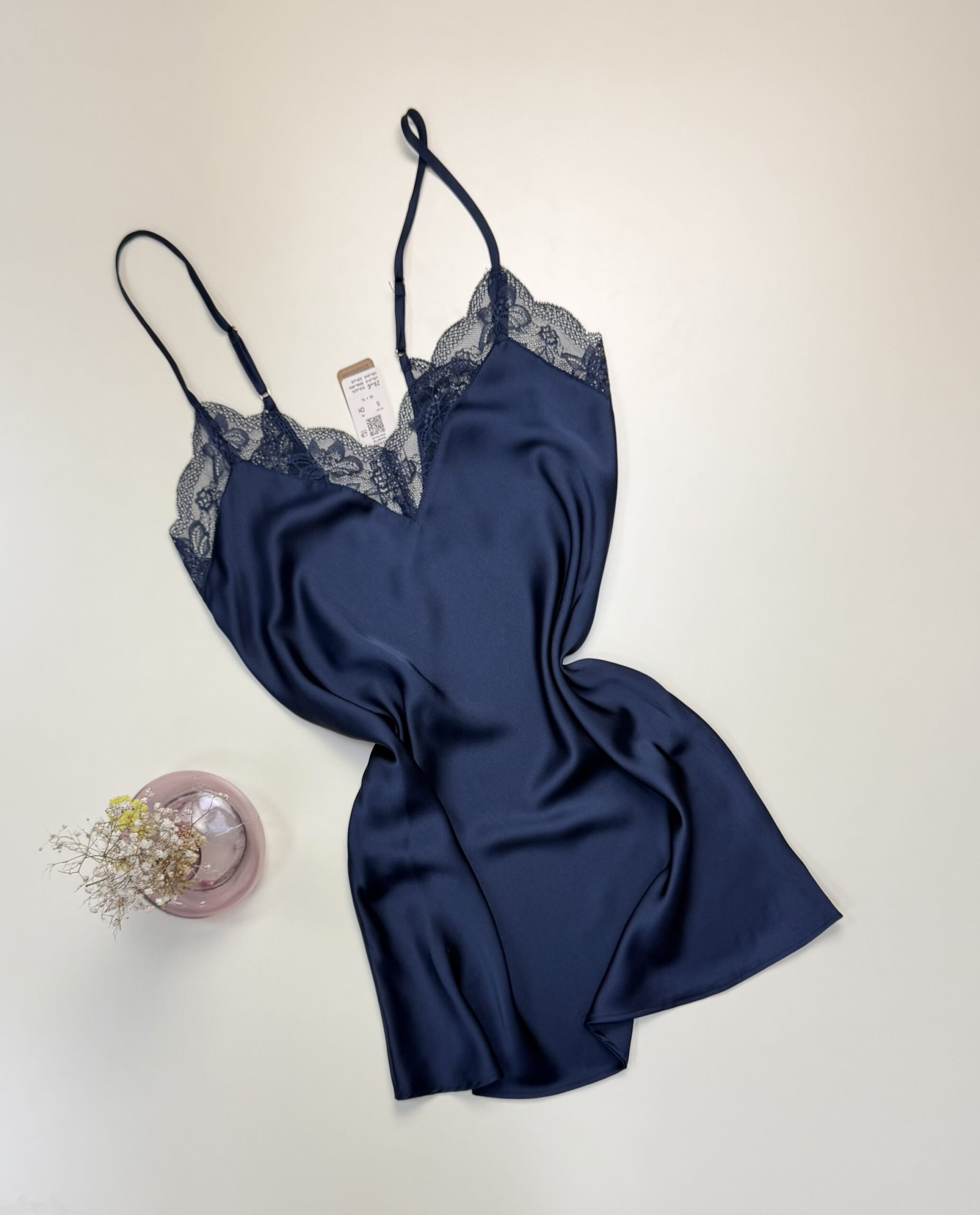 Nuisette en satin - Etam - désire bleu nuit