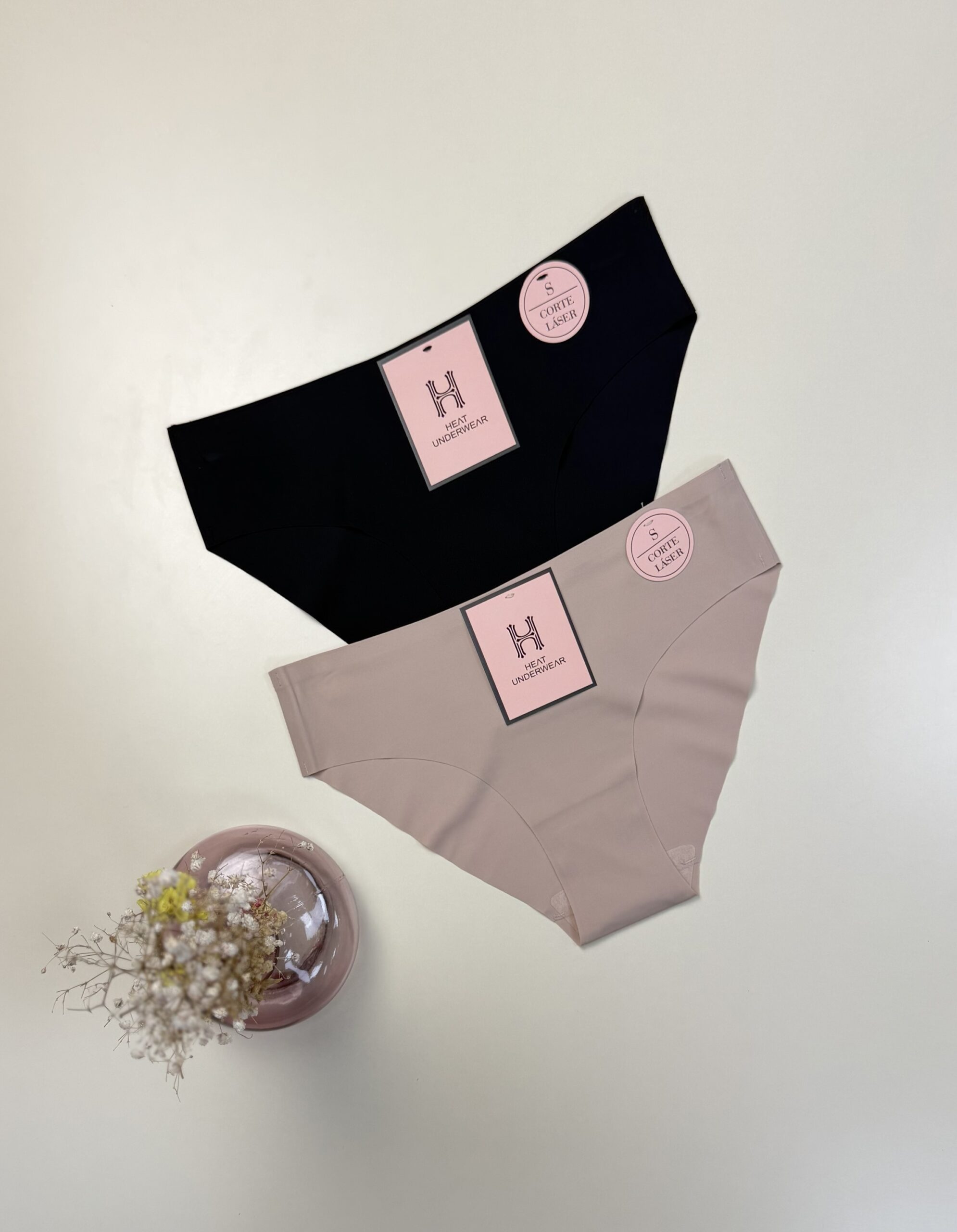 Pack de 2 culottes invisible  » Noir, beige, Nude « 