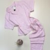 Pyjama pantalon haut demi manche boutonné 100 % coton" Rose "