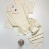 Pyjama pantalon haut demi manche boutonné 100 % coton" jaune "