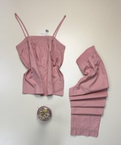 Pantalon bustier 100% coton - Tress - " Rose"