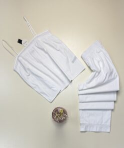 Alternative view of Pantalon bustier 100% coton - Tress - " Blanc "