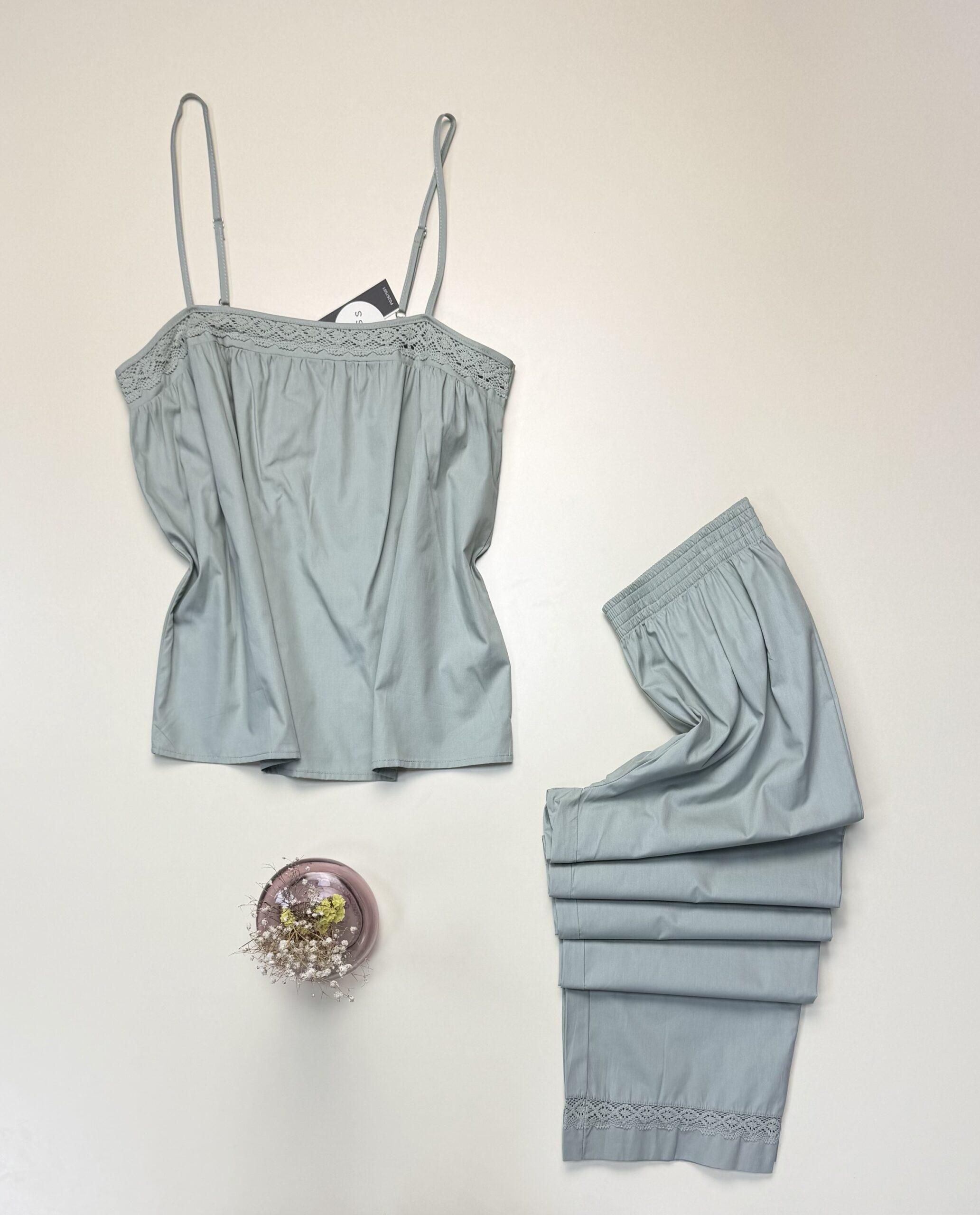 Pantalon bustier 100% coton - Tress - " Vert "