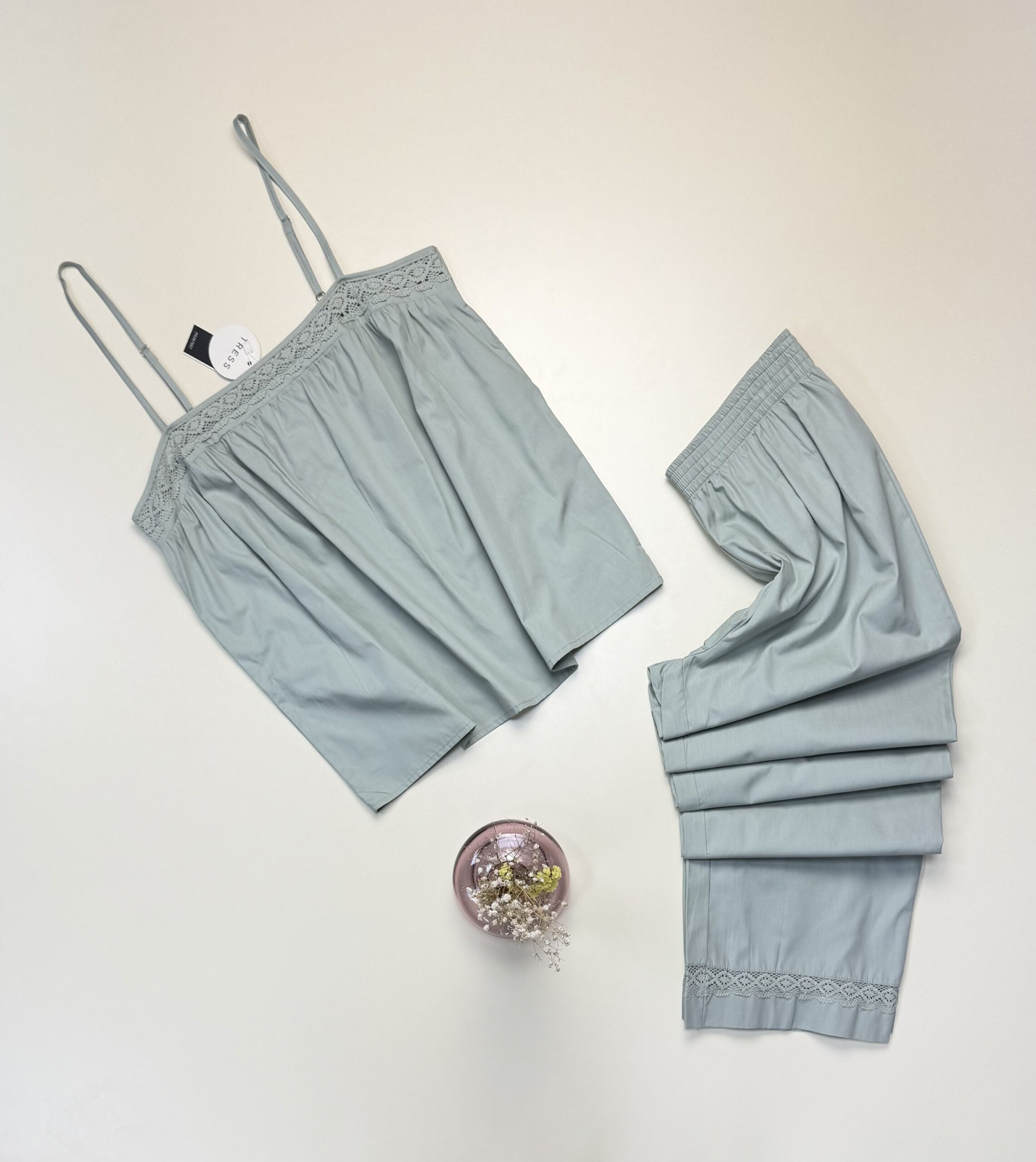 Pantalon bustier 100% coton - Tress - " Vert " – Image 3