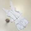 Pyjama short haut demi manche 100% coton  - Tress - " Blanc "