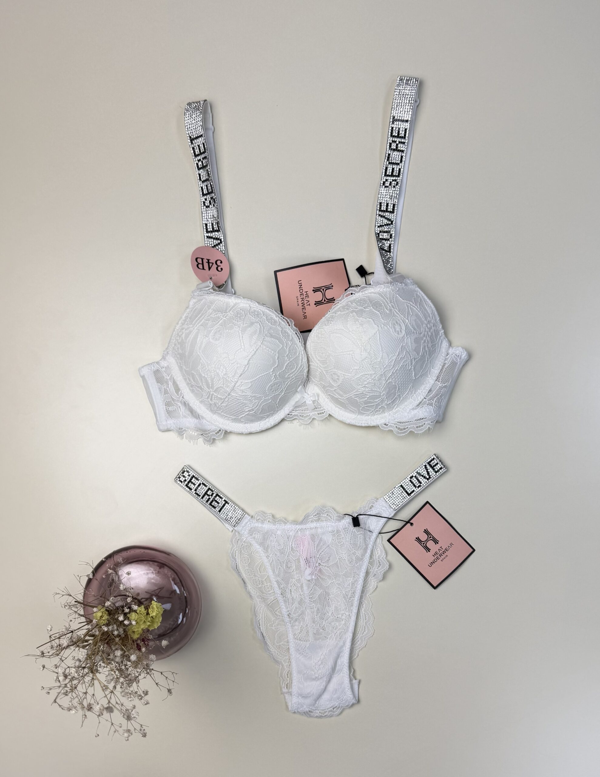 Ensemble 2 pcs H - double éponge - " Blanc "