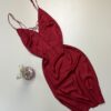 Nuisette longue en satin H " Bordeaux "
