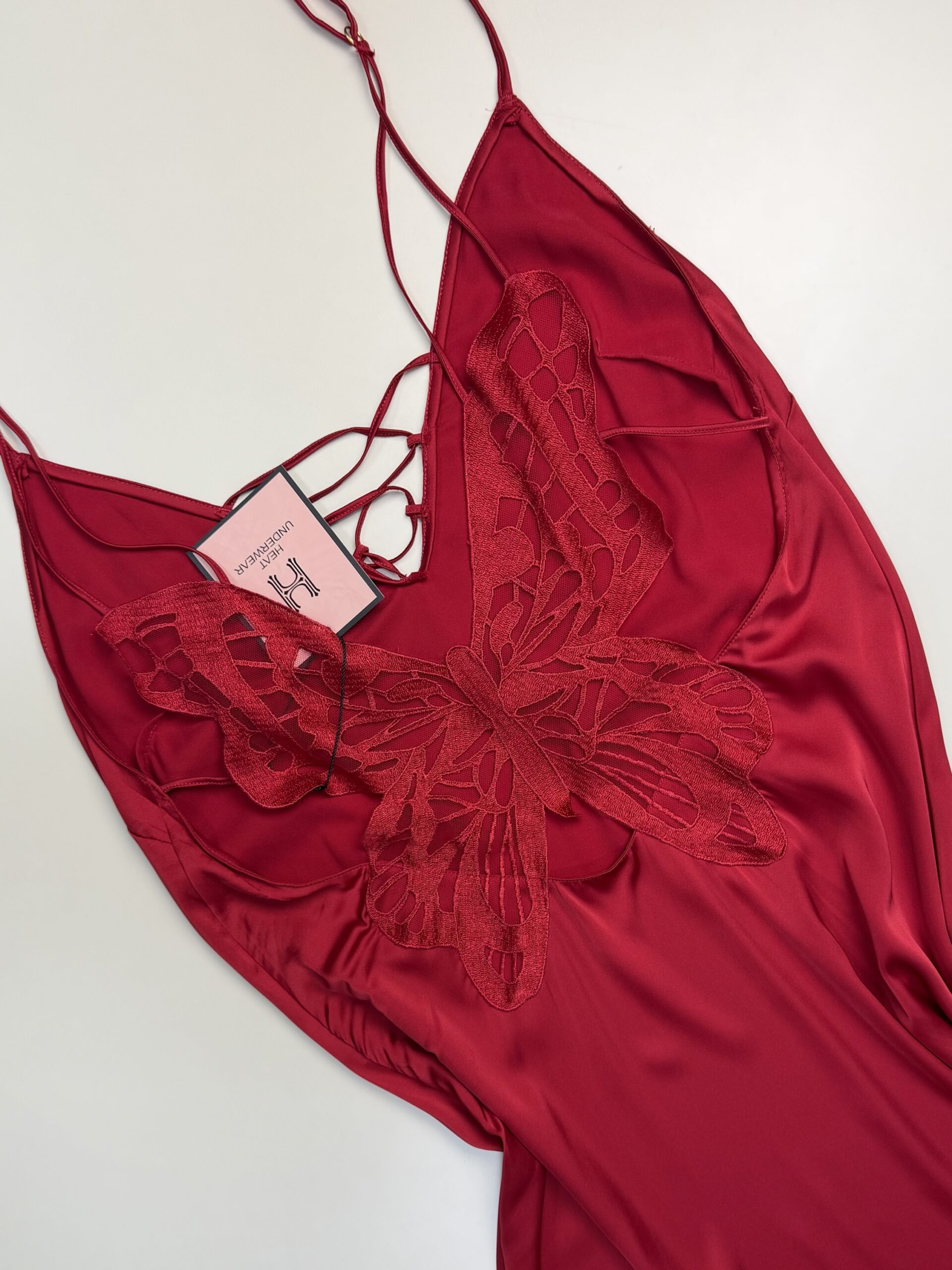 Nuisette longue en satin H " Bordeaux " – Image 3