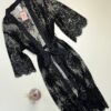 Peignoir long en dentelle - H - " Noir "
