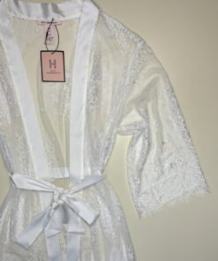 Alternative view of Peignoir long en dentelle - H - " Blanc "