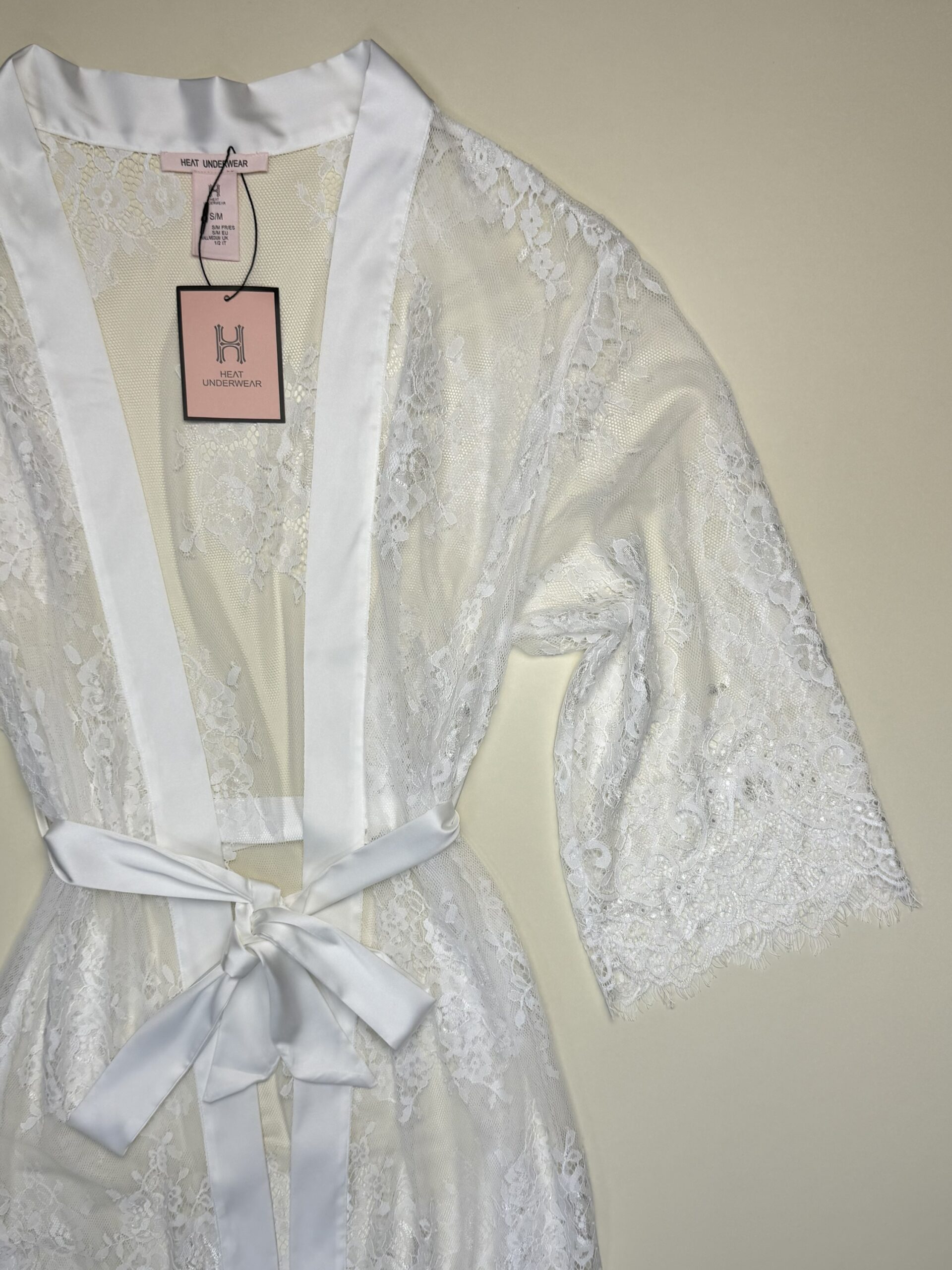 Peignoir long en dentelle - H - " Blanc " – Image 2