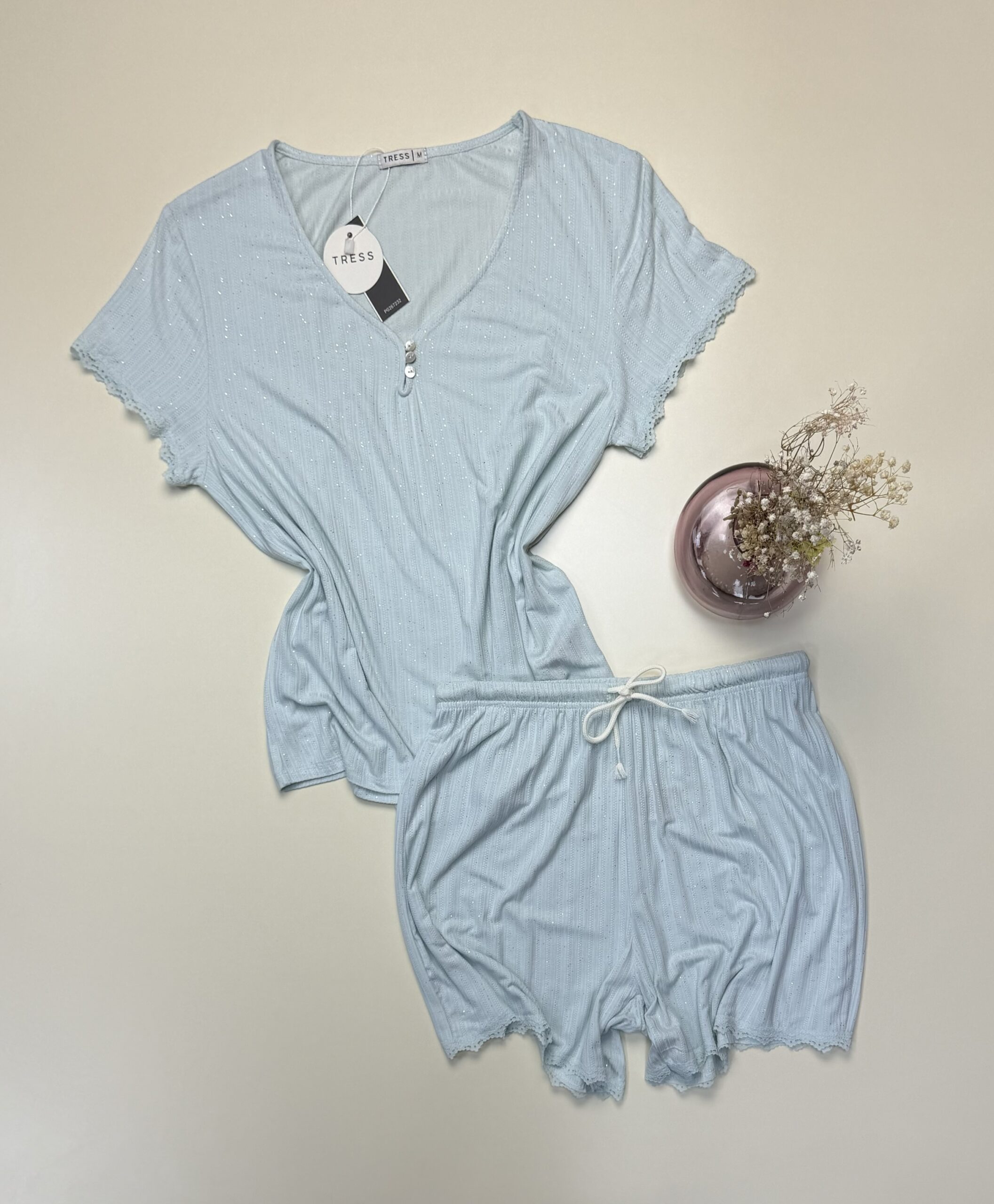 Pyjama short haut demi manche Tress " Vert "