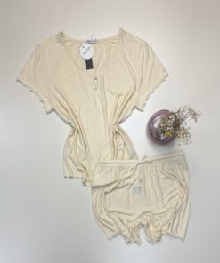 Pyjama short haut demi manche Tress " Jaune "