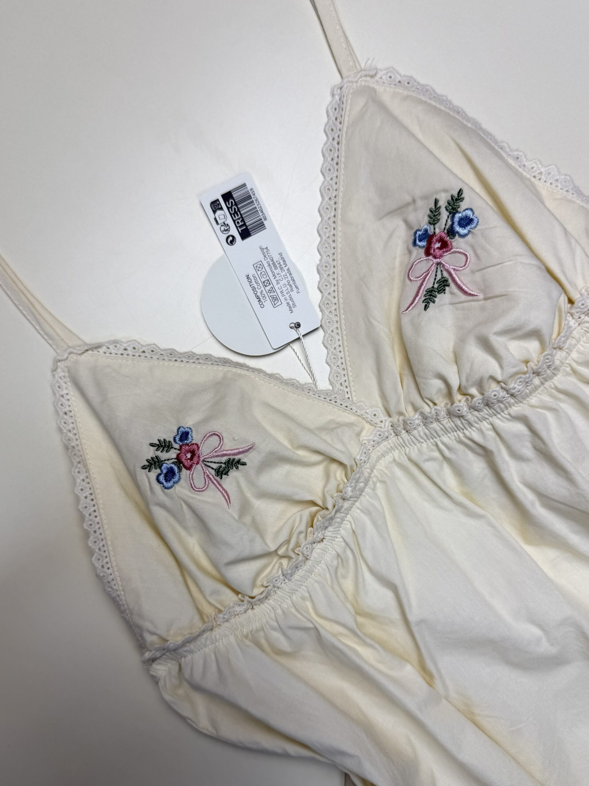 Pyjama short bustier 100% coton Tress " Jaune " – Image 3
