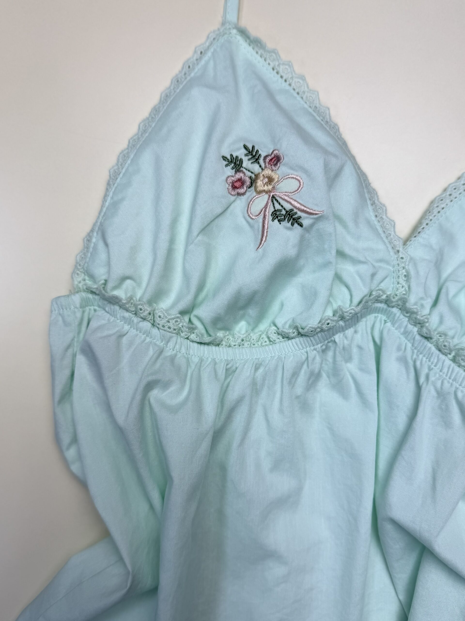 Pyjama short bustier 100% coton Tress " Vert " – Image 3