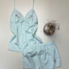 Pyjama short bustier 100% coton Tress " Vert "