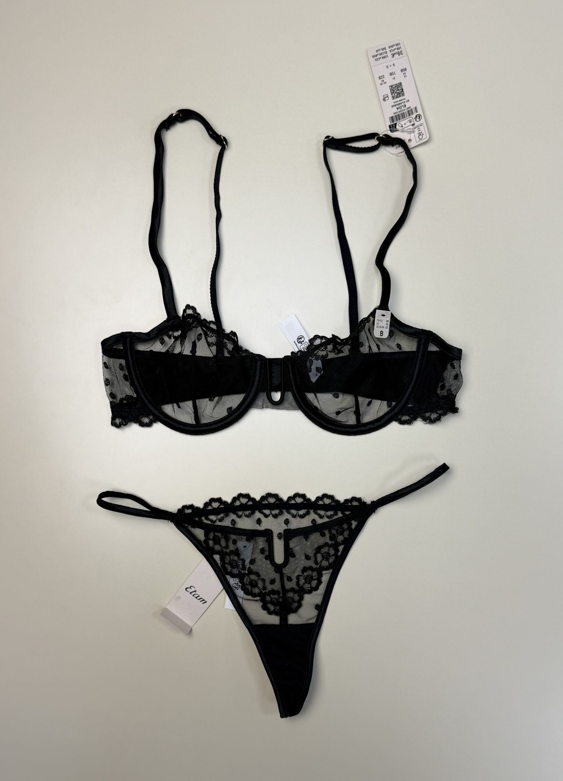 Ensemble 2 pcs Etam" Eloa noir bas string "