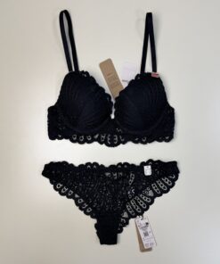 Ensemble 2 pcs Etam" étreinte N°2 classique bas tanga " noir