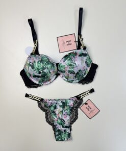 Alternative view of Ensemble 2 pcs - H - double éponge " Vert à fleurs "