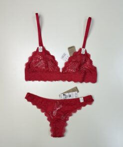 Ensemble 2 pcs - Etam - éclipse n 8 triangle bas tanga - rouge -