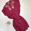 Robe d'hôtesse en lin - LAYANE - "Bordeaux"