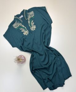 Robe d'hôtesse en lin - LAYANE - "Vert"
