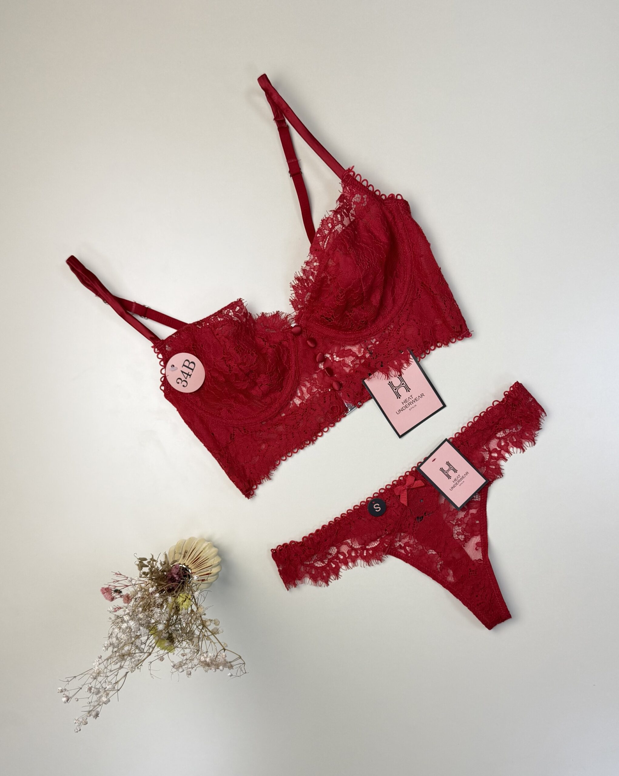 Ensemble 2 Pcs - H - en dentelle " Rouge "