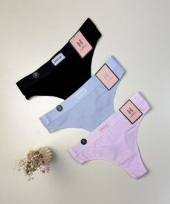 Pack de 3 strings en coton -H- Amour