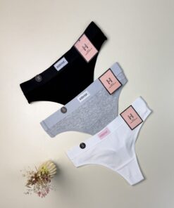 Pack de 3 strings  en coton -H- Amour