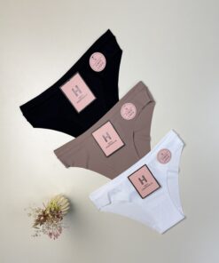 Pack de 3 culottes invisibles "Noir, beige foncé, blanc" -H-