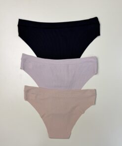 Alternative view of Pack de 3 culottes invisibles "Noir, beige clair, mauve" -H-