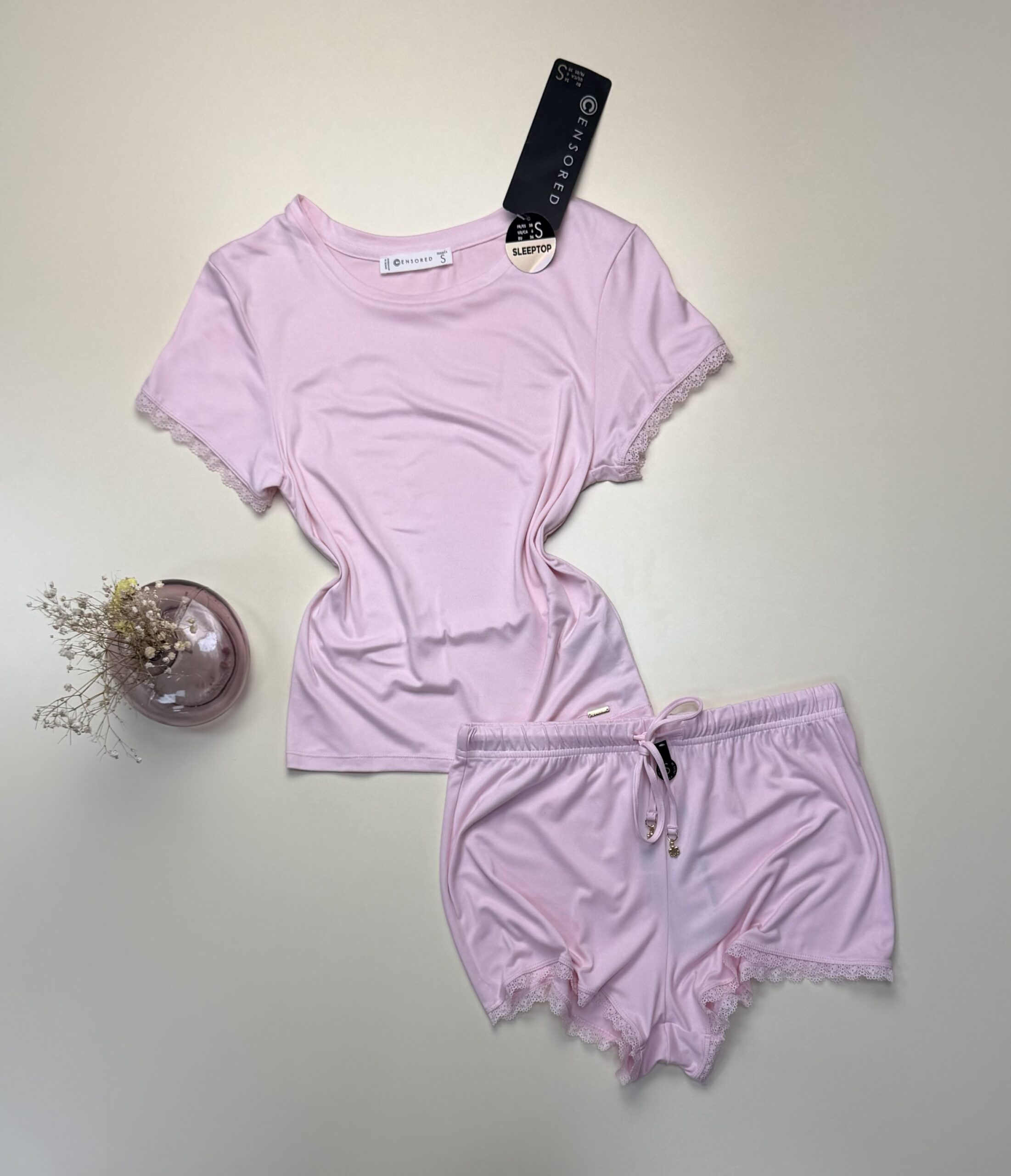Pyjama short haut demi manche « Rose » -Newyorker-