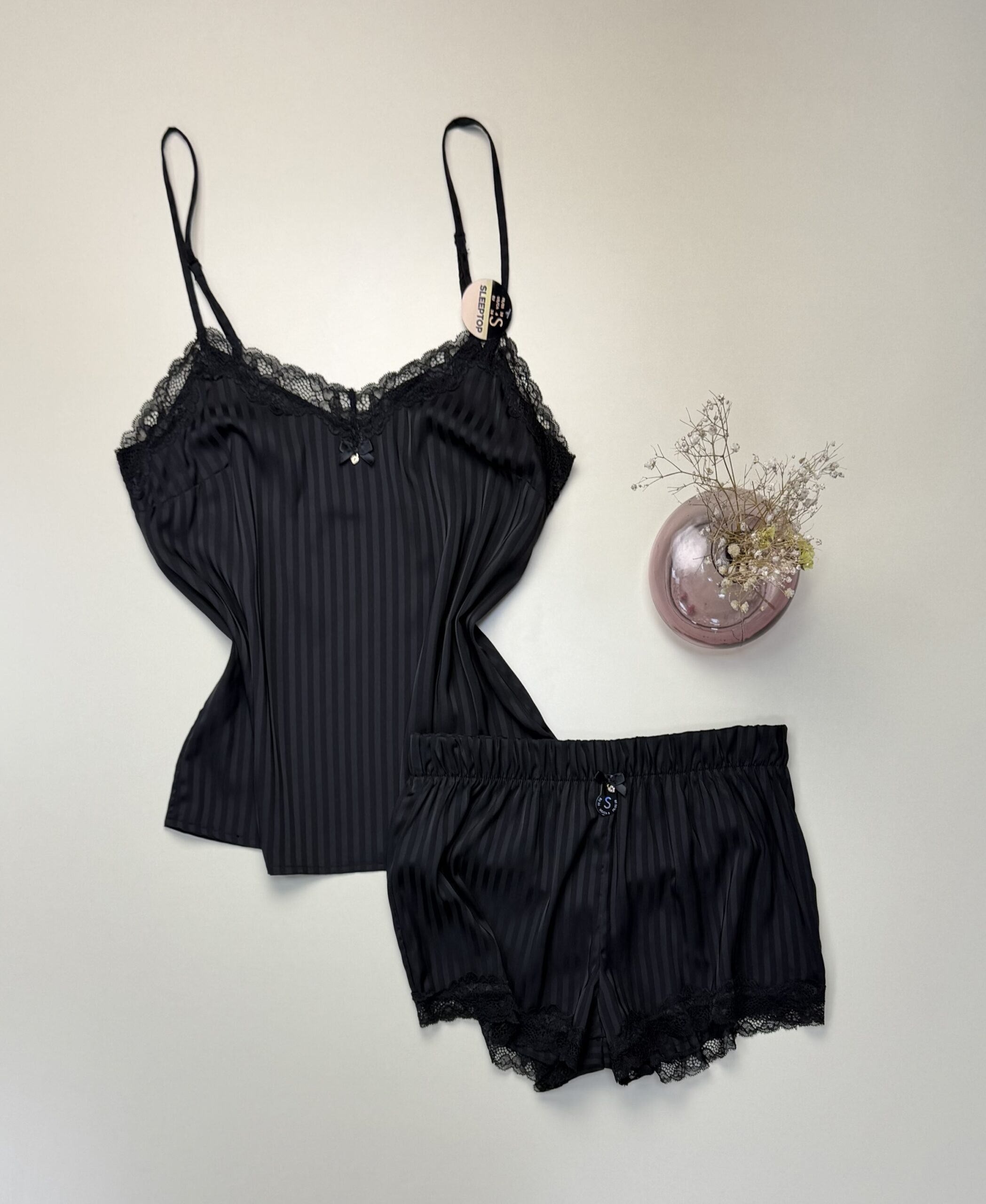 Bustier short en satin « Noir » -Newyorker-