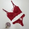 Ensemble 2 Pcs - H - en dentelle  " Rouge "
