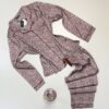 Pyjama boutonné en satin manche longue " Leopard rose " -TRESS-