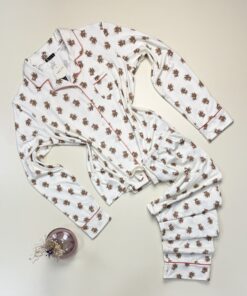 Pyjama boutonné manche longue " Blanc " -TRESS-