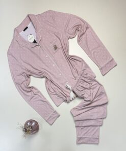 Pyjama boutonné manche longue " Rose " -TRESS-