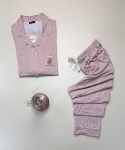 Alternative view of Pyjama boutonné manche longue " Rose " -TRESS-