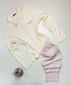Pyjama boutonné en coton manche longue " Jaune " -TRESS-
