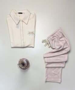 Alternative view of Pyjama boutonné en coton manche longue " Jaune " -TRESS-