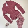 Pyjama boutonné en coton manche longue " Bois de rose " -TRESS-